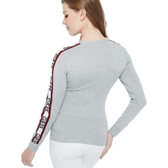 Guess | Gray long sleeve sweater with logo stripe | medium - Picture 4 of 10